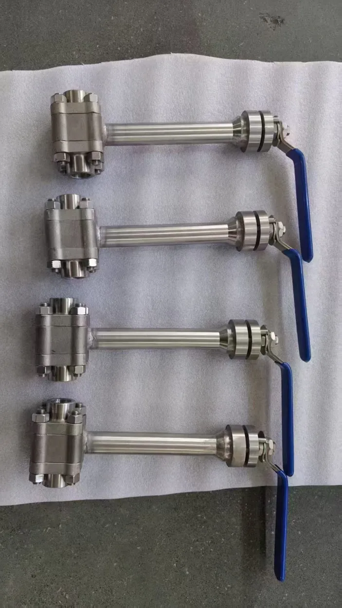 Valves with long stem extensions and manual operation handles